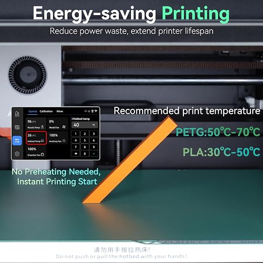 Energy-Saving Kobra S1/Kobra X/Kobra 4 Cold Build Plate 264*276mm Double Sided Glossy+Matte Low-Temperature Strong-Adhesion Platform Compatible with ANYCUBIC Kobra S1/ Kobra X/Kobra 4 3D Printers-1PCS
