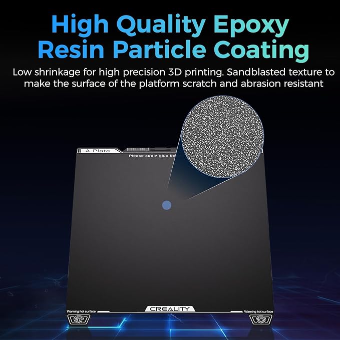 Creality K2 SE Build Plate, Epoxy Resin Platform 235*237mm with Nozzle Wiper, Spring Steel Plate, Wear Resistance Flexible Print 3D Printer Platform for Creality K2 SE 3D Printer, Excellent Adhesion