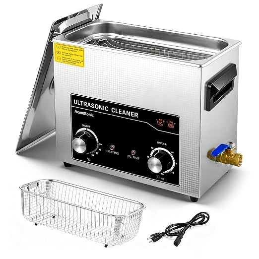 Commercial Ultrasonic Cleaner with Knob, 6L Professional Ultrasonic Cleaner, 40kHz with Heater and Timer for Tools, Jewelry, Watches, Glasses, Dentures, and Small Metal Parts