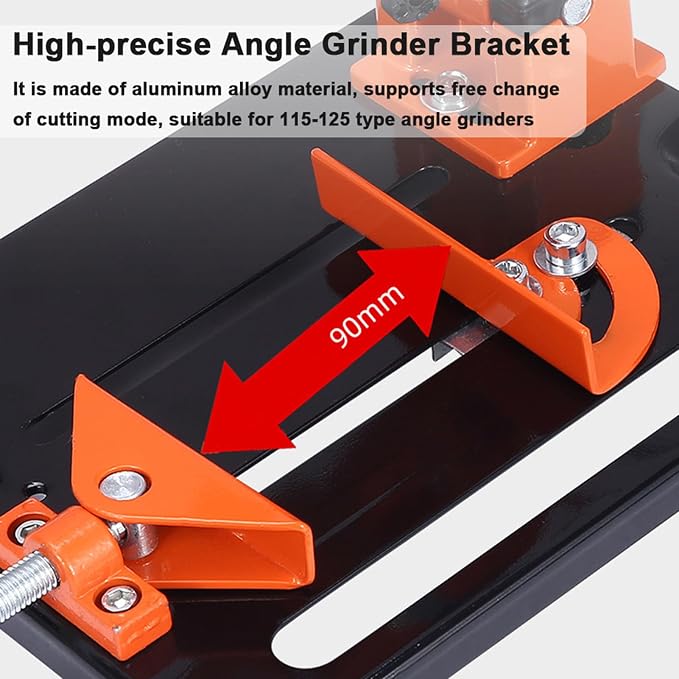 Upgraded Angle Grinder Stand,Adjustable 45 Degree Clamp Angle Grinder Holder Bracket,Aluminum Alloy Multifunctional Cutting Machine Support for 115 to 125 Angles Grinders