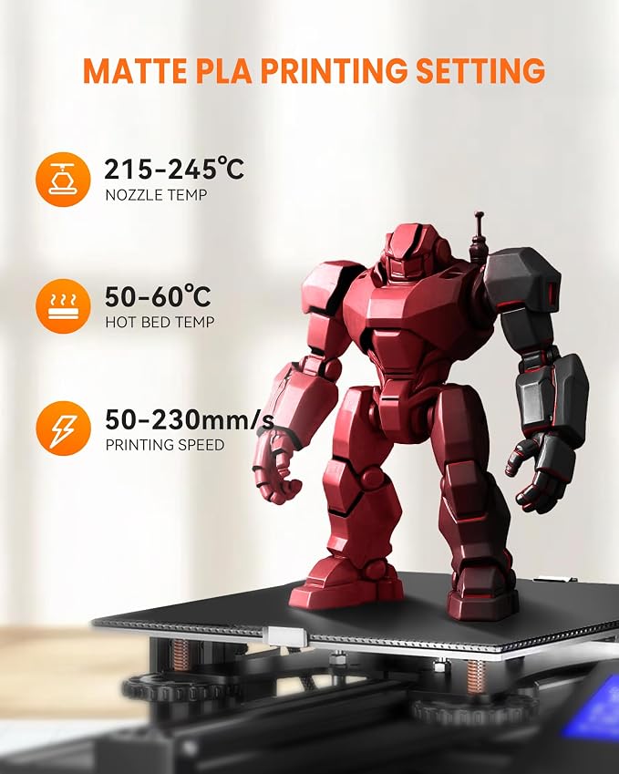 TECBEARS Dual Color PLA Filament 1.75mm, Matte PLA 3D Printer Filament, Dimensional Accuracy +/- 0.02 mm, 1KG Spool(2.2 lbs),PLA Matte Filament (Black Red)