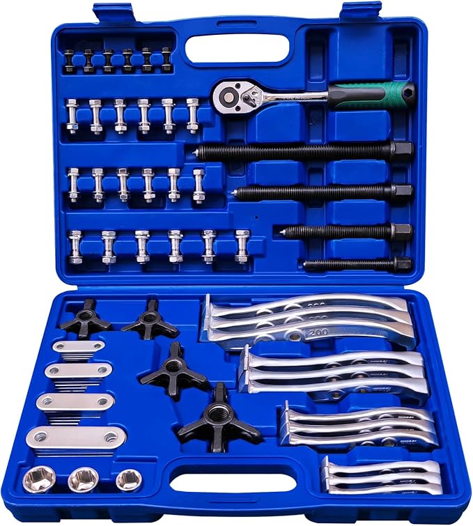 3" 4" 6" 8" Gear Puller Set,2 Jaw & 3 Jaw Bearing Puller Kit with Reversible Jaws,Cr-V Steel Heavy Duty Pulley Puller Tool for Internal External Bearing Gear Pulley Flywheel Removal.