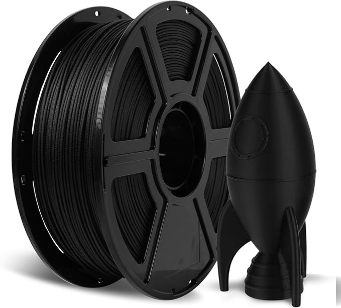 FLASHFORGE Carbon Fiber PETG Filament 1.75mm Black, Reinforced 3D Printer Filament 1kg, Lightweight & High-Strength PETG-CF Filament, Strong & Easy to Print