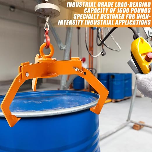 1pcs Open & Closed Head Drum Lifter 1600 lb Capacity, Lifter for 30-55 Gallon Barrel Steel Plastic Drums