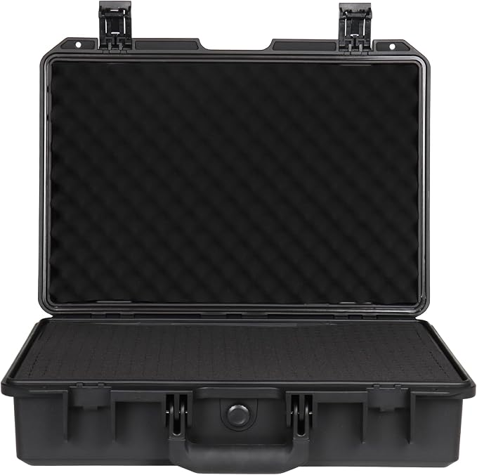 IP67 Waterproof Protective Hard Case with Custom Foam Insert, 18", Black | Tool Box For Technicians And Photographers; Fits Tools, Cameras, Drones, Audio Gear, Electronics And Test Instruments