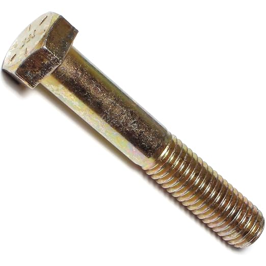 Hard-To-Find Fastener Grade 8 Hex Cap Coarse Large Bolts, Midwest Assortment Refill, Steel Hex Bolts for Construction, Home Improvement, 1/2-13 x 3 - Inch, Pack of 4