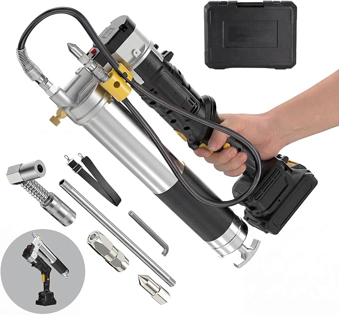 Electric Grease Gun Compatible with DeWalt 20V Battery (No Battery) 14oz Capacity Cordless Powered Grease Gun with 39." Flex Hose for Automotive, Truck, Farm Equipment Maintenance