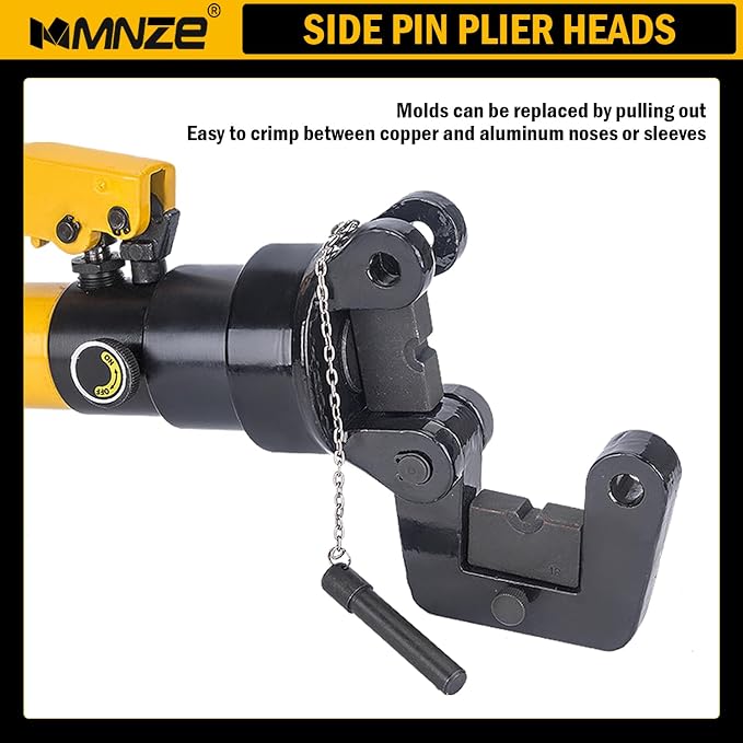 16 Ton Hydraulic Cable Lug Crimper Pliers 6 AWG to 800 MCM Hand Operated Hydraulic Crimping Tool Kit Wire Terminal Lug Battery Crimping Crimper with 12 Dies