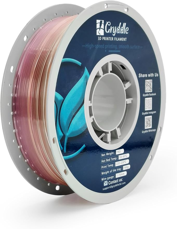 PETG 3D Printer Filament,1.75 mm 1KG (2.2lbs) ±0.12 mm High Precision, Dimensional Accuracy,High Toughness & Heat Resistance, Widely Compatible with FDM Printers