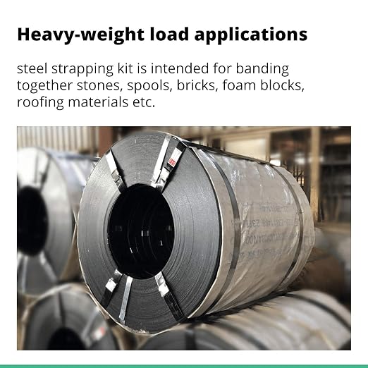 IDL Packaging Round Packages Strapping Tool Set for 3/4" Steel Strapping, 1700 lbs Break Strength – Tensioner, Sealer, Cutter for Metal Banding – Packaging Strapping Tool Kit to Secure Heavy Packages