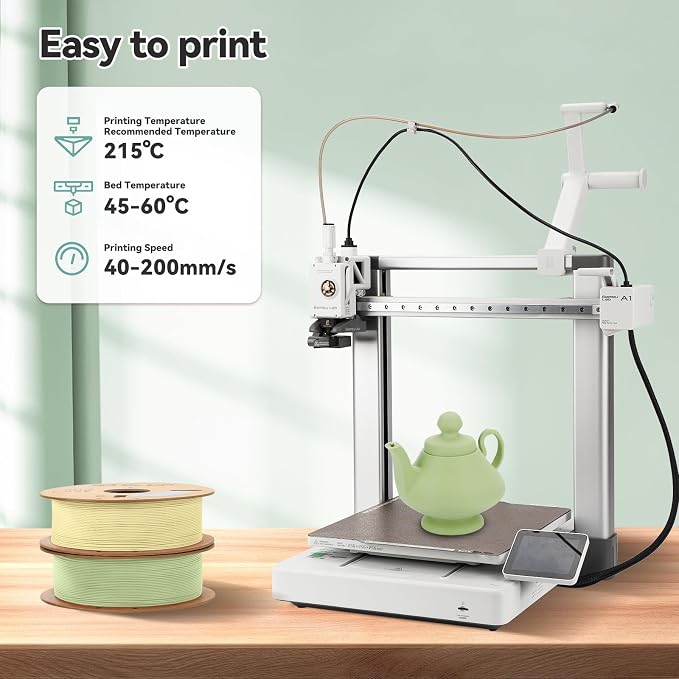 3DHoJor Matte PLA Filament 1.75mm, Upgrade 1kg*2 Bundle Cardboard Spool PLA Filament 1.75 PLA 3D Printing Filament, Print with Most 3D Printers Using 3D Filament-Matcha Green+Almond Yellow