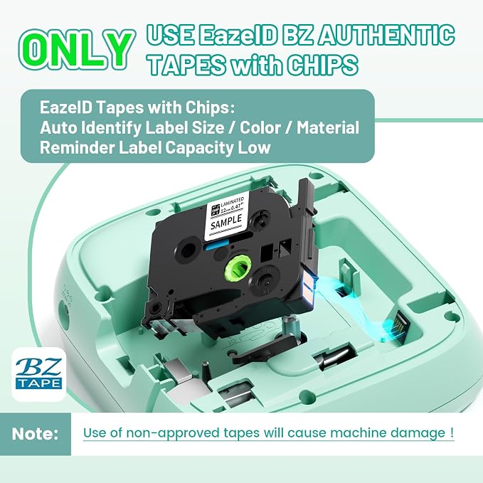 Label Maker Waterproof-Labels, Desktop Label Maker for Kids, D210S Handheld Labeler Machine with Tape-12mm 0.47 Laminated White, Multiple Symbols for Home Office School Kids Teachers Gifts