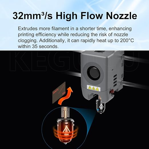 1 PK Original 0.4mm AD5M Nozzle for Flashforge AD5M/AD5M Pro, 280℃ AD5M High Flow Hotend with 32mm³/s and 3-Second Quick Release, OEM Replacement Part for flashforge AD5M Accessories