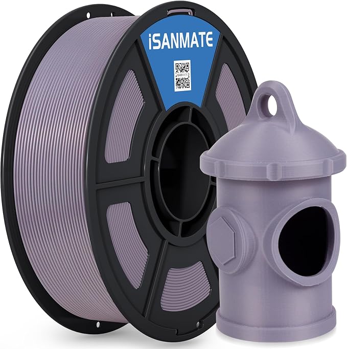 iSANMATE 3D Printer Filament ASA Smoky Purple, UV & Weather Resistant ASA Filament Perfect for Outdoor Functional Parts, for Bambu Lab 3D Printers,AMS,AMSLite, 1kg Spool (2.2lbs)