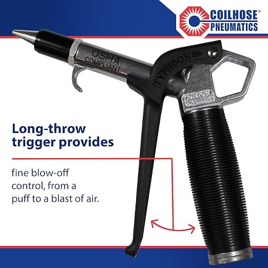 Coilhose Pneumatics TYP2560 Typhoon High Volume Blow Gun, 1/4-Inch NPT with 60-Inch Extension and High Flow Tip