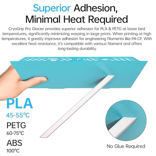 BIQU CryoGrip Pro Glacier Panda Build Plate for Bambu-Lab A1 Mini 3D Printer, Double-Sided Fine Textured Spring Steel Sheet, Firm Adhesion,184x184mm, 1 Piece