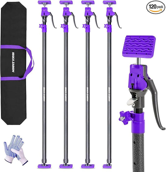 Quality Steel Adjustable Cabinet Jack Support Pole, Quick Support Rod & Drywall Jack, Zip wall Dust Barrier Poles, 3rd Hand Support System 154LB, Cabinet Installations from 49.2-114.2 in, 4-Pack