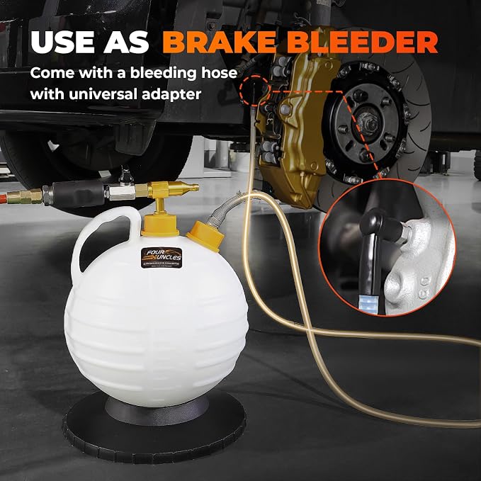 FOUR UNCLES Oil Extractor Pump - Fluid Extractor with 59" Main Hose, Three 41" Extension Tubes for Oil Change, a Hose for Brake Bleeding
