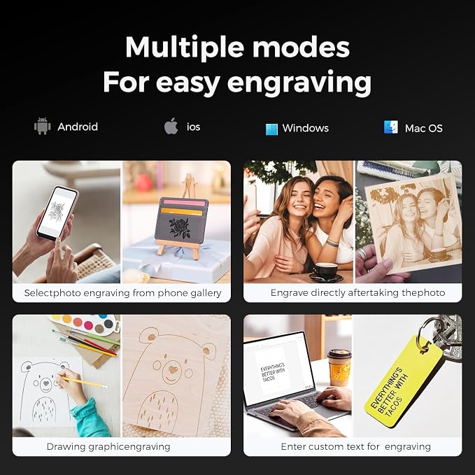 LONGER Ray5 Mini Laser Engraver, 3.5W Portable Laser Engraving & Cutter, 0.04mm Ultra Precision for Wood, Acrylic, Leather, DIY & Beginner Friendly, 140x130mm Work Area, WiFi Compatible