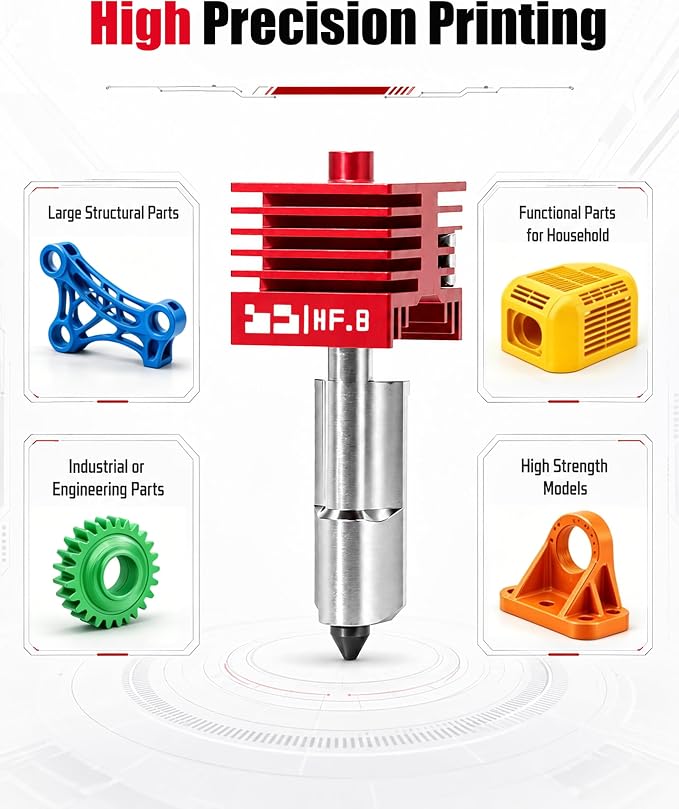 2Pcs 0.8mm High Flow P2S Nozzle with MPVD Anti-Stick Hardened Steel Nozzle | Replacement for Bambu Lab P2S/X2D/A2L/H2D/H2S/H2C/A1/A1 Mini, Upgraded HF P2S Hotend for Reduced Clogging,Save 30% Print Time