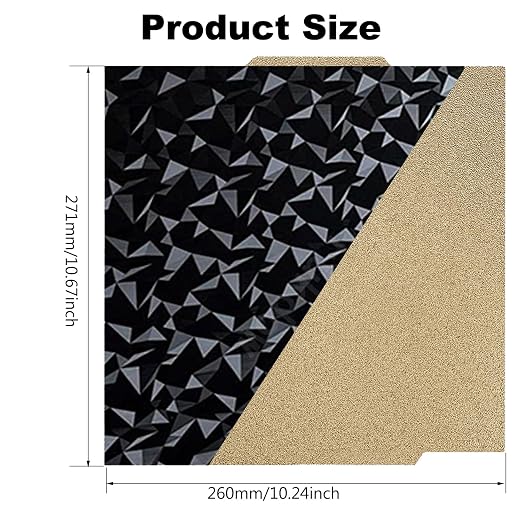 for CC2/Centauri Carbon/Centauri 3D Printer Build Plate Double Sided Smooth PEO and Textured PEI Sheet 271x260mm Flexible Removable Spring Steel Heated Printing Bed Platform Mat