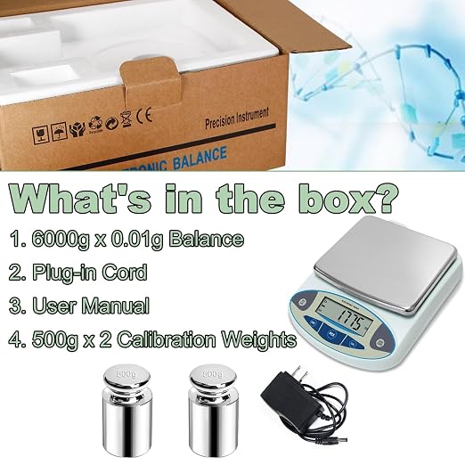 High Precision Laboratory Balance, 6000g x 0.01g | Accuracy Digital Analytical Scale Professional Electronic Lab Scale for Industrial, Scientific Research, Jewelry, Coins