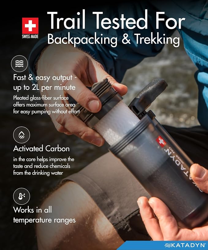 Katadyn Hiker Pro Replacement Cartridge with Field Maintenance Kit | Glass Fiber Microfilter Element for Hiker and Hiker Pro Water Filters, Backpacking Hand Pump Filter Cartridge