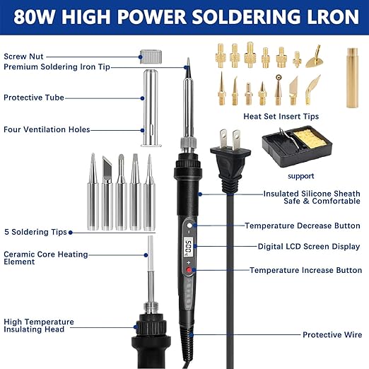 233Pcs 3D Printer Tool Kit with 3D Printer Accessories Bring Tool Box Includes Adjustable Temperature Soldering Welding Iron Kit for Disassembly Cleaning and Precision Machining 3D Printer Tools