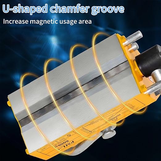 Permanent Magnetic Lifter, 660 lb/300kg Pulling Capacity, Strong Neodymium Magnets Lifting Magnet with Release Handle and Steel Hook for Lifting Plate Steel, Board, Used in Shop Crane, Hoist, Board