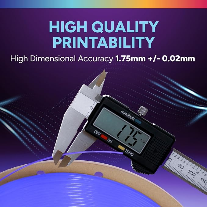 OVERTURE High Speed TPU 95A Flexible 3D Printer Filament 1.75mm | High Elasticity & Durability Filament,1kg Spool(2.2lbs),Fit Most FDM Printer(HS TPU Luminous Electric Indigo)