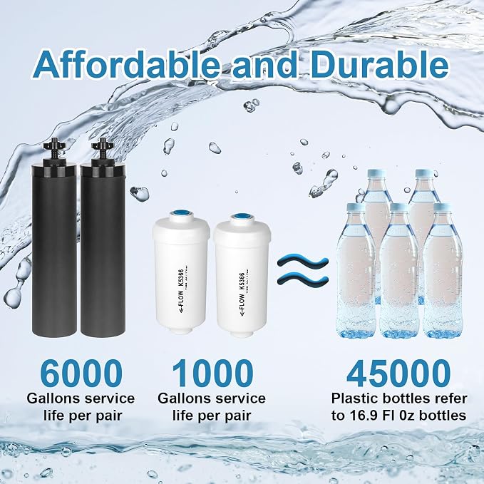 Gravity Water Filters Replacement for Berkey®, BB9-2® Black Carbon Filter and PF-2® Fluoride Filters Compatible with Berkey® Water Filter