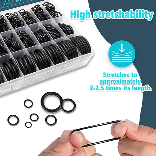 KEZE 788 Pcs SAE Rubber O Ring Assortment Kit Buna-N 70A 24 Size USA Standard Inch O Rings Set for Assort Faucets Plumbing Hydraulics Hose Repairs with O Ring Hook and Pick