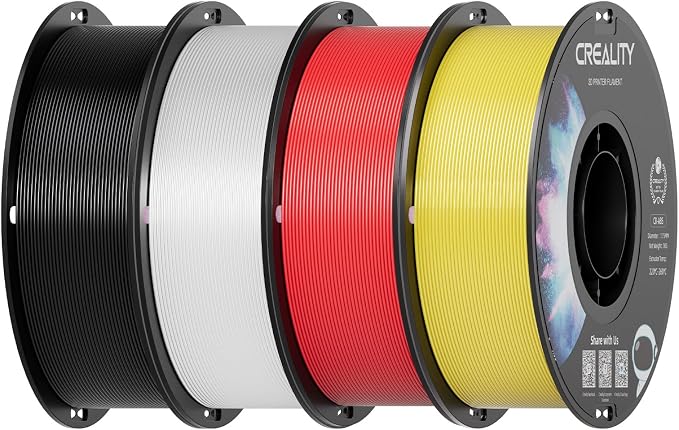 Creality ABS Filament 1.75mm 4 kg, 3D Printer Filament Bundle, Excellent Resistance, Odorless Non-Toxic, Stability, Tough, 4 Pack(8.8 lbs)