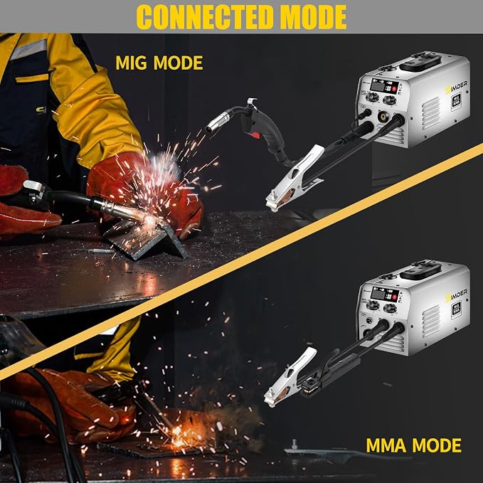 SSIMDER 140A 3 in 1 MIG ARC TIG Welder with Flux cored wire and Ergonomic Seahorse Electrode Holder