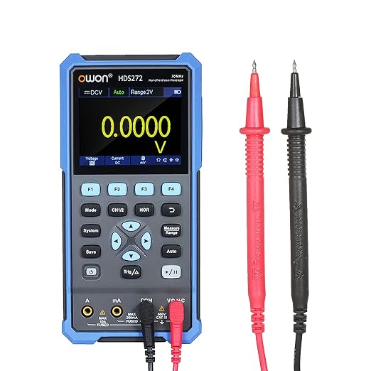 OWON HDS272 Handheld Digital Oscilloscope Multimeter 2CH USB Type C 70MHz 3.5 LCD Test Meter