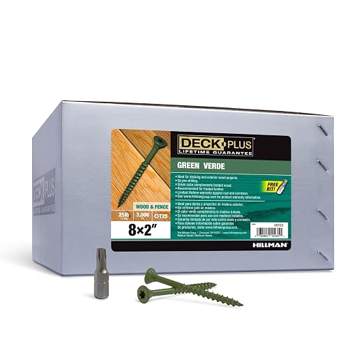 Deck Plus 2 Inch Epoxy Coated Exterior Wood and Fence Screws #8 x 2 Torx/Star Drive Included Coarse Thread, Outdoor Rust Resistant Decking Screw, Green, Keg, 3000 Pieces | 48709