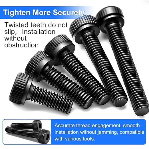 1016PCS M2.5 Screws Kit, M2.5x4/6/8/10/12/16/20/25mm Hex Socket Head Cap Screws Bolts Nuts Washers Kit, 12.9 Grade Alloy Steel Metric Screws for 3D Printer, Electronics, Furniture Repair