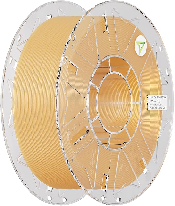 Creality PLA Starry Galaxy 3D Printer Filament, 1.75mm Sparkle PLA, Shimmering Stardust Finish, High-Speed RFID Smart Filament, Smooth Shine Fits for Most 3D Printers (Stardust Yellow)