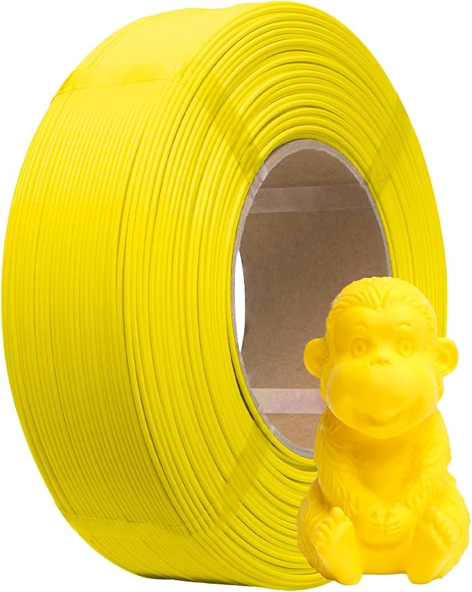 eSUN PLA+ Refilament 1.75mm, 3D Printer Refill PLA Plus, Dimensional Accuracy +/- 0.03mm, 1KG Spoolless 3D Printing Filament for 3D Printers, Yellow
