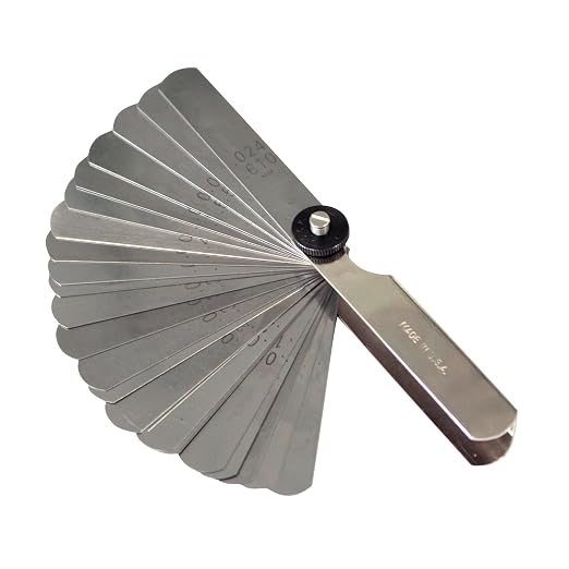 Made in USA | Unipec Feeler Gauge, English & Metric Thickness Gage, 26 Number of Leaves, 0.0015" to 0.025" (0.038 to 0.889 mm) Size of Leaves, Straight Blade 1/2" Width at Tip