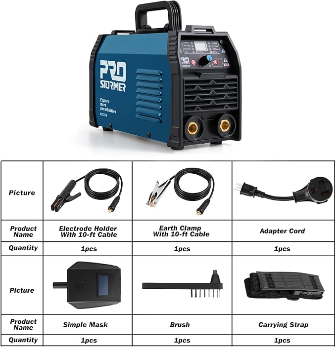 200A ARC Welding Machine, 110V/220V Dual Voltage Welder, IGBT Stick MMA Welder LED Display with Electrode Holder Work Clamp