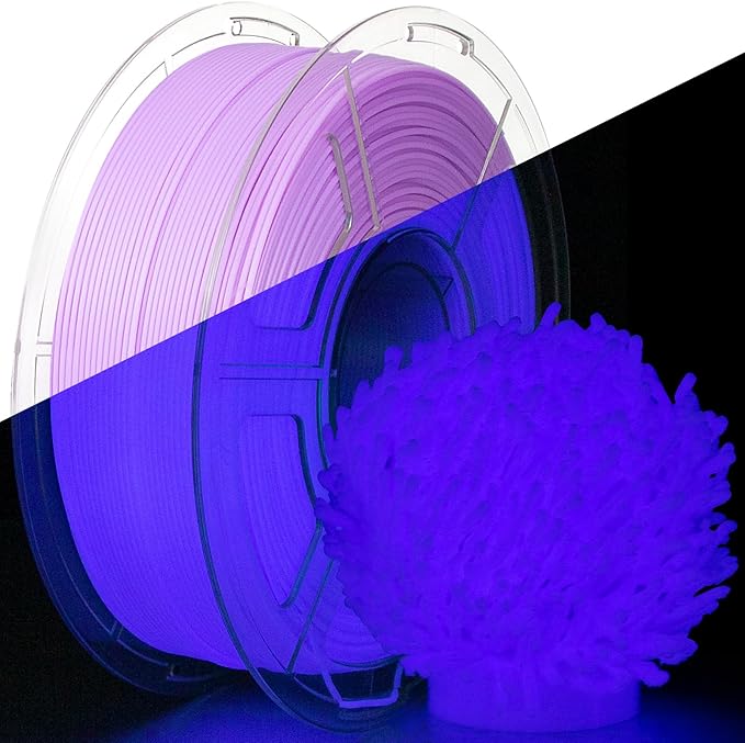 IEMAI Purple Glow in The Dark PETG Filament 1.75mm 1KG, Luminous 3D Printer Filament Long-Lasting Glow & High-Brightness, Neat Wound and Easy Print, Accuracy +/-0.02mm
