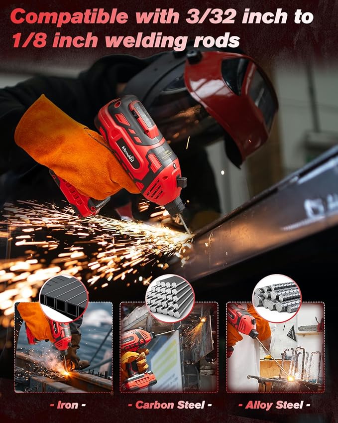 Sakertool Portable Welding Machine Electric: IGBT Handheld Welder with 5 Variable Current Adjustment - Hand Held Anti-Stick ARC Welder Gun for Home Repairs - 110V Welding Machine Kit