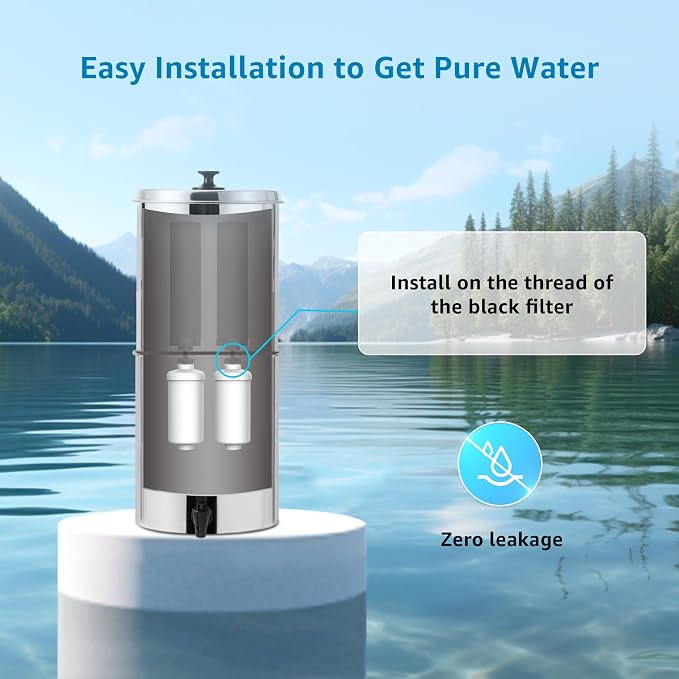 AQUA CREST Fluoride Water Filter, Replacement for Berkey® PF-2® Fluoride Filters, Compatible with Purewell®, ProOne®, Alexapure®, Waterdrop Gravity Water Filter System, NSF/ANSI 372 Certified, 2 Pack