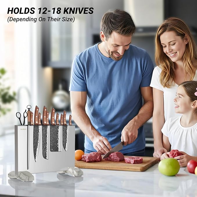 Magnetic Knife Holder, Magnetic Knife Block without Knives, Strong Double Sided Magnet Knife Storage Strip for Kitchen Counter