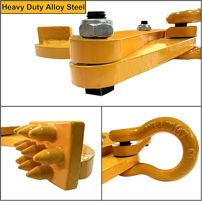 6090lbs Pallet Puller Clamp Heavy Duty Steel Single Scissor for Pulling Pallets, Woods, Trees, 8 Inches Bigger Jaw Opening Pallet Grabber