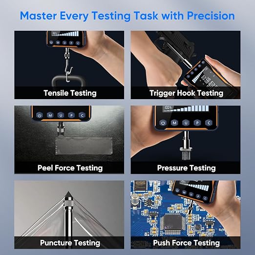 GOYOJO Digital Force Gauge 500N&110LB with Extra-Large Screen and Bold Font, High Precision Multi-Unit Display for Push-Pull Testing, Trigger Pull Measurement, and Industrial Quality Control