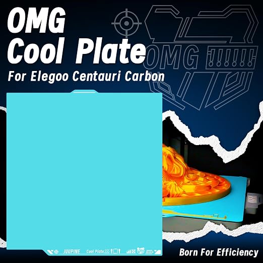 Cool Plate for Elegoo Centauri Carbon/Centauri Carbon 2 Build Plate No Heating Texture PEI Sheet 260X271mm Double Sided PLA Plate Strong Viscosity Cold Plate for Elegoo CC/CC2 3D Printer Platforms
