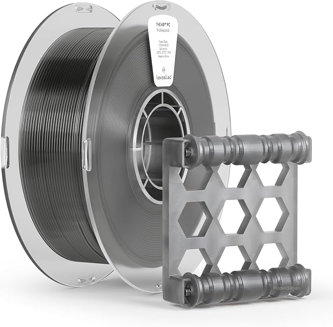 kexcelled PC Filament 1.75mm 1kg,Transparent Black Polycarbonate Filament with Strong Tough and Heat Resistant,Clear Black PC 3D Printer Filament Dimensional Accuracy +/- 0.03mm