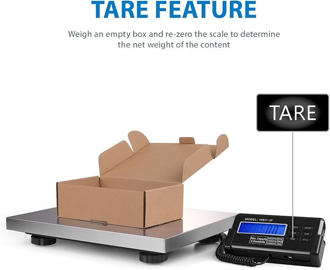 Flexzion Digital Shipping and Postal Scale, Heavy Duty Stainless Steel Platform, 440Lbs 200KG Weight Capacity with LCD Backlight Display and AC Adapter
